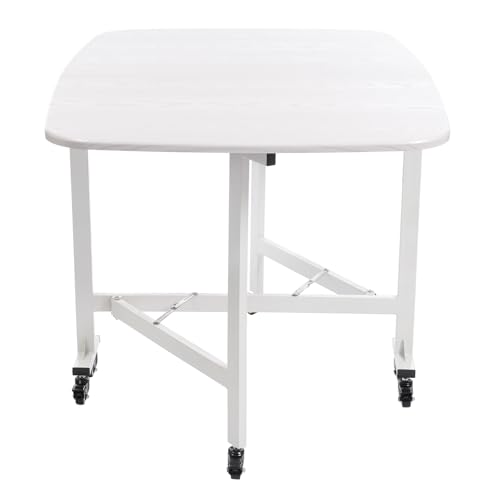 TAPMING Klapptisch Klappbarer Tisch Für Den Hausgebrauch Tragfähigkeit 100kg Mit 6 Universalräder Für kleine Räume Küche Esszimmer 120 * 80 * 75cm von TAPMING