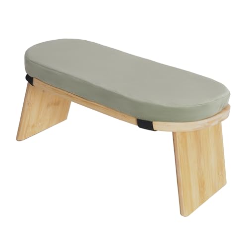 TAPMING Meditationsbank, Meditationsstuhl klappbar, Ergonomische Bambus-Meditationsbank mit Bequemem Kissen, Ideal für Meditation und Gebet, max.180 kg von TAPMING