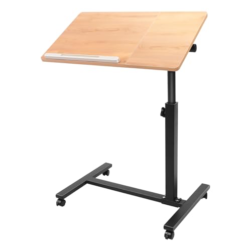 TAPMING Stehpult Höhenverstellbar mobiler Computertisch mit Rollen neigbarer Tischplatte 4 Lockable Wheels Allow for Freedom of Movement von TAPMING