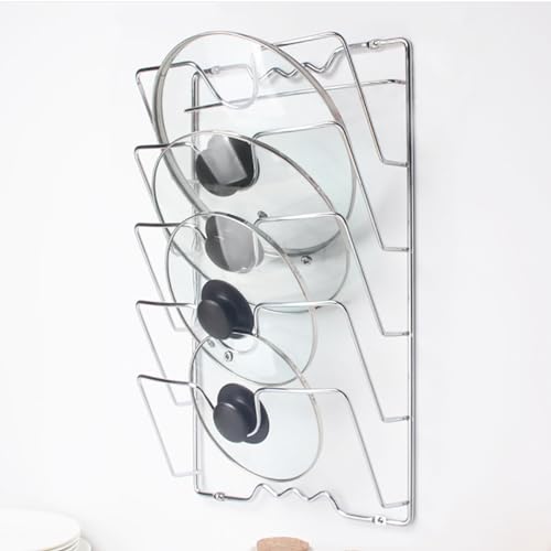 TAPMING Topfdeckelhalter Wand Vertikaler Aufbewahrungshalter 5-lagig praktische Küchenutensilien Für Schrank Küche Wand- Oder Türmontage 43 X 27.5 X10.2 Cm von TAPMING