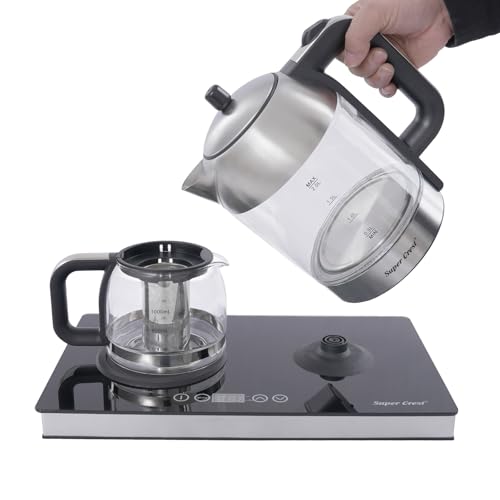 Wasserkocher, Elektrischer Glas Wasserkocher 2-in-1 mit Touchscreen, Leuchtanzeige, 1500W, Temperaturkontrolle, Sicheres Design, Perfekt für die Familie 2L Wasserkocher, Elektrischer Glas Wasserkocher 2-in-1 mit Touchscreen, Leuchtanzeige, 1500W, Temperaturkontrolle, Sicheres Design, Perfekt für die Familie 2L von TAPMING
