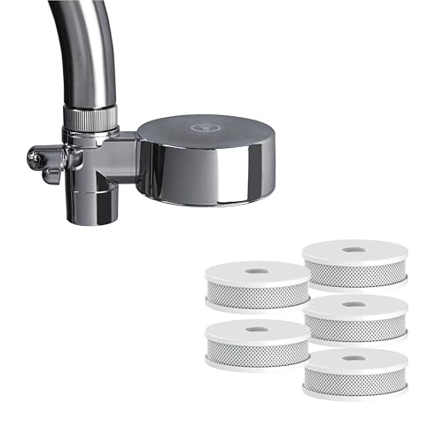 Tappwater EcoPro Compact - Kleinster Leitungswasserfilter auf dem Markt filtert mehr als 100 Substanzen. 5-stufiges Filtersystem mit Nanotechnologie. Leitungswasserfilter (verchromt, 6 Kartuschen) von TAPP Water