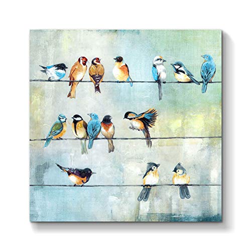Leinwandbild mit Tiermotiv für Wohnzimmer 24''x24''x1panel Kunstwerke mit Vögeln, Wandbild Wandbilder von TAR TAR STUDIO