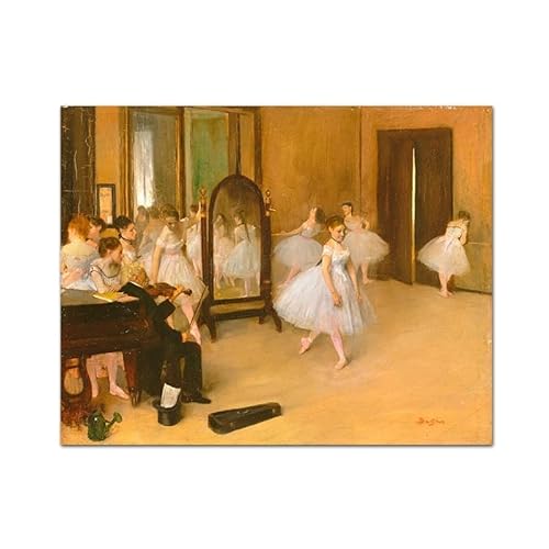 TAREOM Edgar Degas Vintage Poster Ballerina Wandkunst Edgar Degas Leinwand Gemälde und Drucke Modernes Zuhause Wohnzimmer Dekor Bild 60x70cmx1 Kein Rahmen von TAREOM