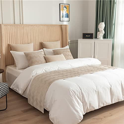 Beige Bettläufer für Fuß des Bettes, Samt-Dekor, Bettwäsche, Wellenmuster, Tagesdecke, Überwurf auf beiden Seiten, Betttuch, Handtuchschutz für Hotel, Schlafzimmer, 45 x 210 cm von TAREV