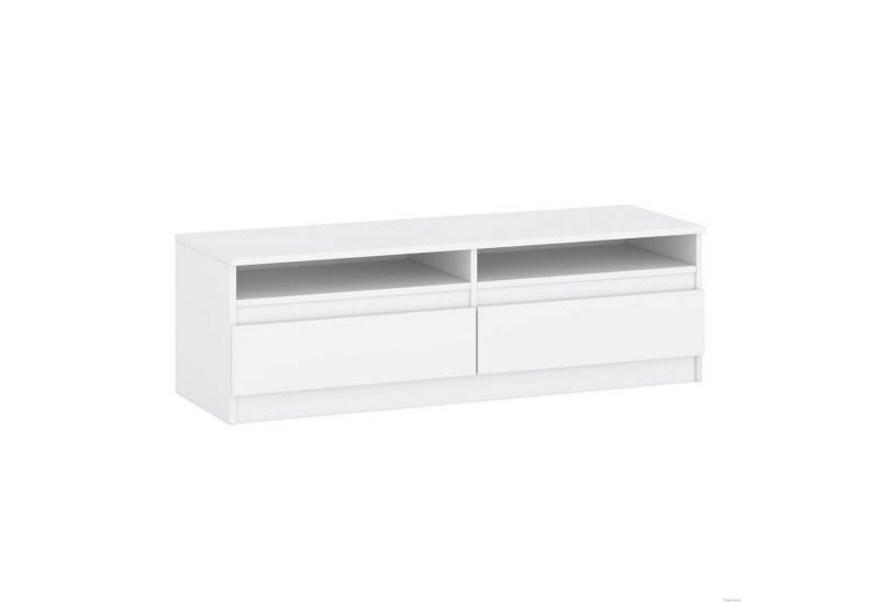 TARGET HOME TV-Board Moderner TV-Schrank mit 2 Schubladen in Weiß oder Wotan-Eiche von TARGET HOME