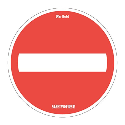 Tarifold 7999816 | Aufkleber Anti-Rutsch | Selbstklebend für Boden | 'Eintritt verboten' | Ø 350 mm, rot/weiß | glatte Oberflächen | Hochleistungskleber | 2 Stück von Djois