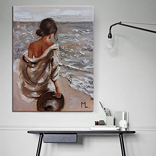 Malen Nach Zahlen Kits Für Erwachsene Und Kinder Diy Ölgemälde Digital Sexy Frau Am Meer - Leinwand Wandkunst Home Decoration 16X20 In (Ohne Gerahmt) von TARIZPPG