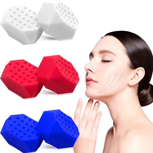 TARKDAK Jawline Trainer 6 Stück Kiefer Trainer Silikon Exerciser Doppelkinn Entferner für Übungen Gesichtsmuskeln Lifting, Unisex von TARKDAK