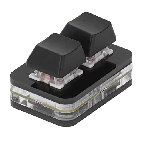 2-Tasten-Tastatur, USB-Mini-Gaming-Tastatur, Mechanische Tastatur, Programmiermakro, Roter Schalter, RGB-LED, für -Programmierer, mit Typ-C-USB-Kabel (Black) von TARSHYRY