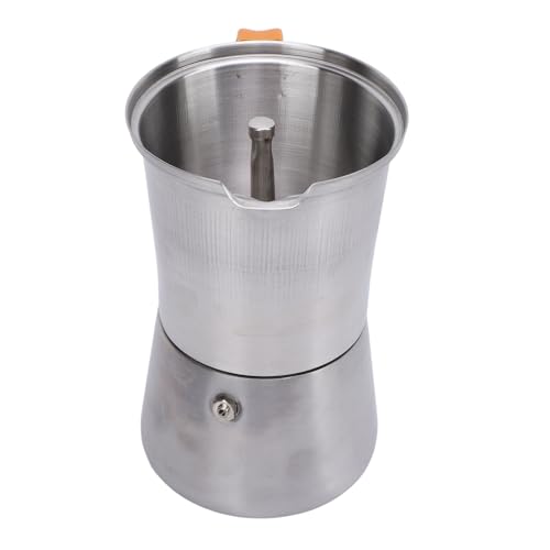 Kaffeekessel, Kaffee Carafe Edelstahl Tragbar über Kaffeekessel Kaffee Tee Topf mit Glasdeckel Hitzebeständigem Griff über Kessel für Italienischen Kaffeemilchtee Gießen (300ML) von TARSHYRY