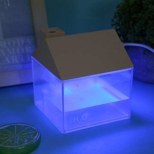 Kleiner Luftbefeuchter für Schreibtisch, Desktop-Luftbefeuchter USB-Luftbefeuchter Haus Form 3-in-1 250 Ml Essentielles Mini-Luftbefeuchter für Schreibtischöl Diffusor Nachtlicht Luftbefeuchter von TARSHYRY