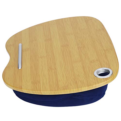 Schoßschreibtisch für Laptop mit Kissen, Tragbares Lernen Schreibtischbetttisch Haus Im Freien Lap Desk Keyboard Lap Tablett Laptop Desk für oder Schlafsaal, 15.8x11.8in (Blue) von TARSHYRY