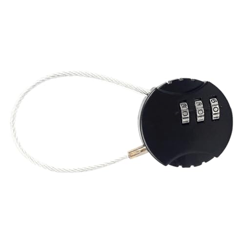 TARSHYRY 3 Ziffer Kombination Schloss Zinklegungscode Vorhängeschloss Anti -Diebstahl für Reisegepäckkoffer (BLACK) von TARSHYRY