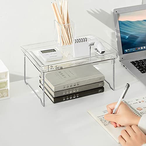 TARSHYRY Acrylregal, Tabletop -Displayständer Stapelbare Transparente Tabletop -Speicher Rack Verschiedene Szenen Verfügbarer Tisch Display Ständer für up Küchenwerkzeug Stationerie (Eine Stufe von TARSHYRY