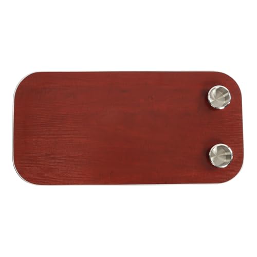 TARSHYRY Bootstischplatte, Abnehmbarer Tischoberteil Massivholz Aluminiumlegierung Edelstahl mit 2 Tasse Halter RV Tisch Top Ersatz für Karawane RV Marine Boat Yacht Rechteck (Dunkelrot) von TARSHYRY