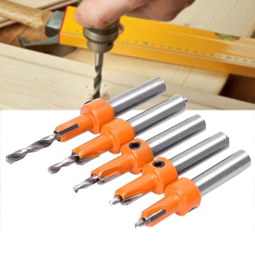 TARSHYRY Countersink -Bohrer -Bit Set, Lochbohrbit 5pcs Holzbearbeitung Selbstaufklebung mit Hex Sockelschlüssel und Schrauben Countersink Bohrer für Holz, Aluminiumlegierternen und Öffnen, Öffnen TARSHYRY Countersink -Bohrer -Bit Set, Lochbohrbit 5pcs Holzbearbeitung Selbstaufklebung mit Hex Sockelschlüssel und Schrauben Countersink Bohrer für Holz, Aluminiumlegierternen und Öffnen, Öffnen von TARSHYRY