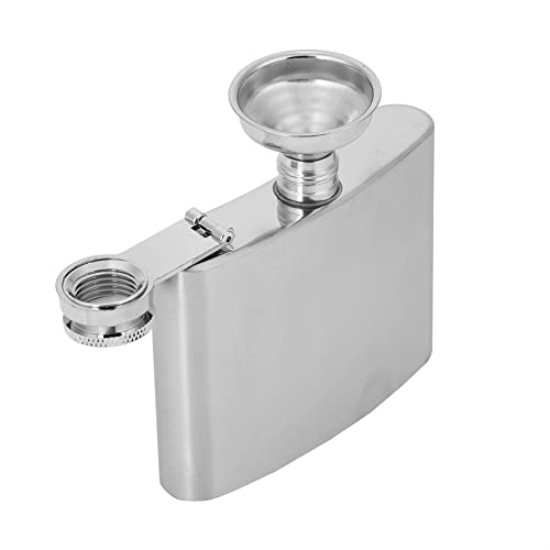 TARSHYRY Edelstahl -Whisky -Alkoholkolben Eleganter Flasche Cotainer mit Trichter für das Camping -Picknickfischen Geeignet (4 Unzen gebürsteter Topf + 1 Trichter) von TARSHYRY