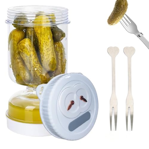 TARSHYRY Einmachglas, 50 Oz Sanduhr-Einmachglas mit Auslaufsicherem und Verschließbarem Deckel, Vorratsbehälter, Einmachsieb, Einmachglas für Eingelegtes, Oliven und Jalapenos von TARSHYRY