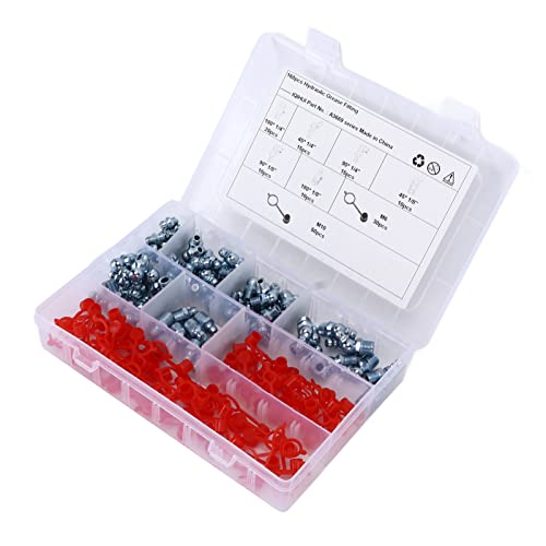 TARSHYRY Fettanpassung, Fettarmatur 160pcs Sechskant Gerade Ellbogen Typ 45 ° 90 ° 180 ° Hydraulikfettanschlusses Fettzern für Autos Motorräder Trucks Betrieben TARSHYRY Fettanpassung, Fettarmatur 160pcs Sechskant Gerade Ellbogen Typ 45 ° 90 ° 180 ° Hydraulikfettanschlusses Fettzern für Autos Motorräder Trucks Betrieben von TARSHYRY