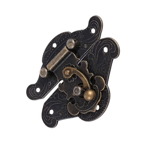 TARSHYRY Hasp Latch, Lock Hasp -Zink -Legierung Antike Brustschloss mit Schrauben Schmuckschachtel Latch für Holzkasten Schmuck Hülle Schubladenschrank (L 82 * 65 mm) von TARSHYRY
