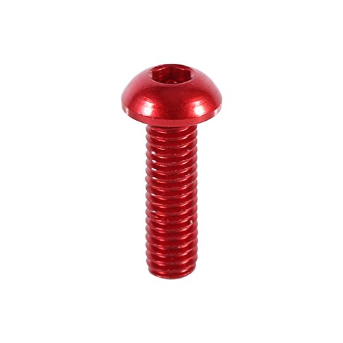 TARSHYRY Knopfkopf -Sockel -Kappenschraube, 10pcs M3 6 10 Mm Knopfkopfschrauben Knopfkopfschrauben mit Rundkopf Aluminiumlegierung Metrik Sechskantbuchse Kappenschraube Schraube (Rot #04) von TARSHYRY