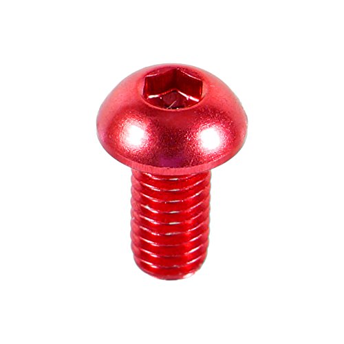 TARSHYRY Knopfkopf -Sockel -Kappenschraube, 10pcs M3 6 10 Mm Knopfkopfschrauben Knopfkopfschrauben mit Rundkopf Aluminiumlegierung Metrik Sechskantbuchse Kappenschraube Schraube (Rot #06) von TARSHYRY