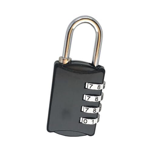 TARSHYRY Kombination Vorhängeschloss Zinklegierung High Security Code Schloss für Gepäckanmeldungsschränke Fitnessstudioskiste mit Schubladen, Kleine und Leichte 4 -stellige (BLACK) von TARSHYRY
