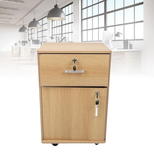 TARSHYRY Künstliche Künstlungsbrett für Hochstärke mit Schlösser, Mehreren Schubladen, Rädern, für Home Office, Rolling File Cabinet (Eichenfarbe) von TARSHYRY