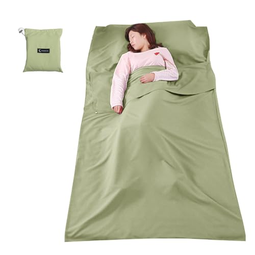 TARSHYRY Leichtes Camping Sleeping Bag Liner Atmungsaktiver Reisetsack für Outdoor -Aktivitäten (Feldgrün) von TARSHYRY