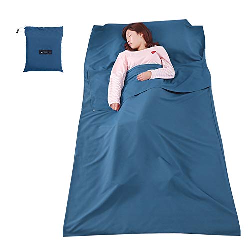 TARSHYRY Leichtes Camping Sleeping Bag Liner Atmungsaktiver Reisetsack für Outdoor -Aktivitäten (Geheimnisvoll blau) von TARSHYRY