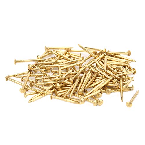 TARSHYRY Messingnägel, Wandnägel 100pcs Runder Kopf Dreist Messing Vintage String Art Nails für Scharniere Kisten Handwerksprojekte (18mm lang) von TARSHYRY