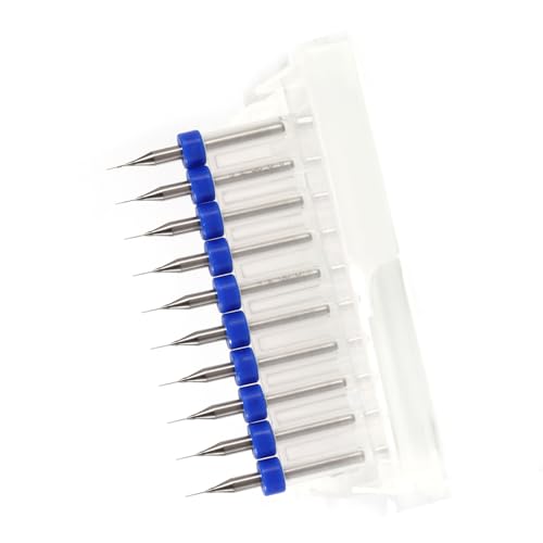 TARSHYRY Micro -Bohrer -Bit Set, Wolfram Carbid Bohrer 10pcs PCB Druckschaltplatine Bits Gravur Micro Set Tipp CNC für Steinschmuck CNC Leiterplatte Tool (0,2 mm) von TARSHYRY