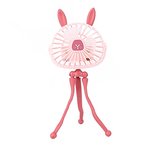 TARSHYRY Mini Handheld Kinderwagenlüfter Flexible Stativ mit Niedrigem Nervenlicht USB Wiederaufladbarer Lüfter für Büroauto (PINK) von TARSHYRY