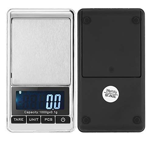 TARSHYRY Präzisionsskala für Digitaler Schmuck mit Schutzabdeckung für Edelzubehör Kleine Tragbare Taschengröße (1000-0.1g) von TARSHYRY