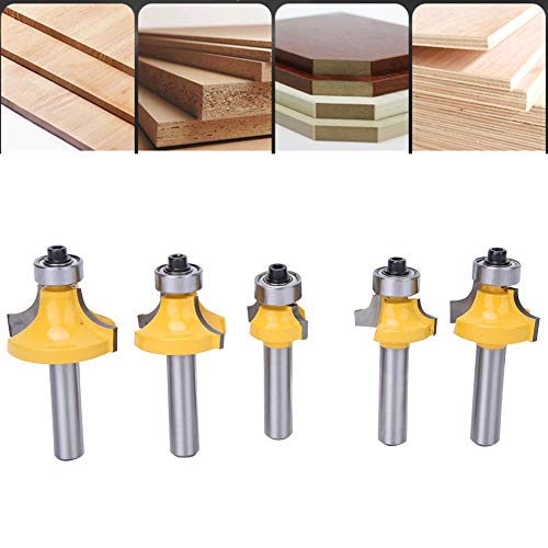 TARSHYRY Router -Bits, 5pcs 8mm Schaft über Router -Bits Holzbearbeitung Rundes Eckfräsen Tool mit Hitzebeständigem Set Werkzeug für Holzprofiling Routing von TARSHYRY
