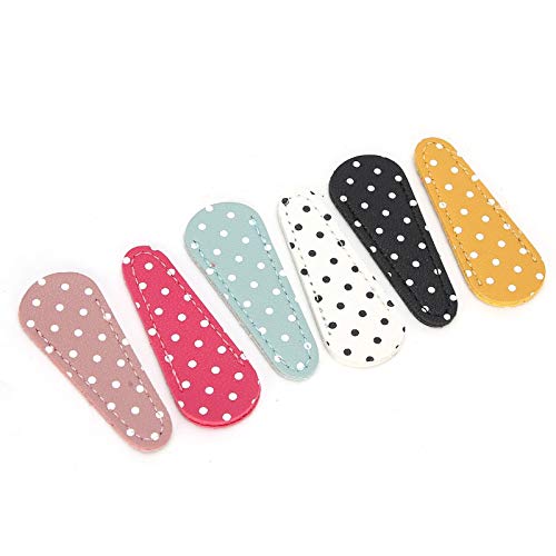 TARSHYRY Scherenscheide, Punkt Schere Scheide 6pcs Stickerei Schere Scheide Polka Punkt Künstlicher Leder Schutzschutzschere Schutzschutz Craft von TARSHYRY