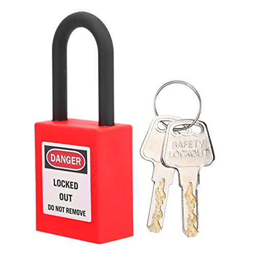 TARSHYRY Sicherheitsvorhängeschockset, Lock -Marke -Out Vorhängeschloss 38mm Isolation Security Lockout Tagout Kit für die Baustelle (Rot) von TARSHYRY