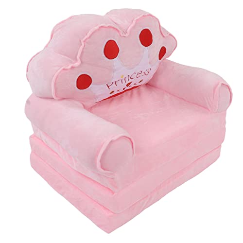 TARSHYRY Sofa Bett, Süßes Cartoon -Sofa Faltbare Kinder Couch Bett Klappes 2 in 1 Flip Offen Süßes für Wohnzimmer Schlafzimmer Kronmuster (3-stöckig) von TARSHYRY