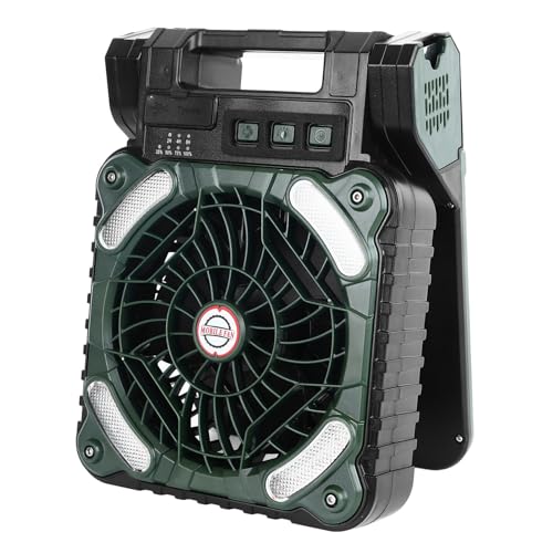 TARSHYRY Solarlüfter 5200mah Wiederaufladbare Bürstenlose Motor 4 -Geschwindigkeits -LED -Timer Zum Angeln Im Freien Im Freien (OD grün) von TARSHYRY