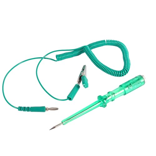 TARSHYRY Testleuchte, Circuit Tester DC 6V 12V 24 V 220 Cm mit Krokodilklemme Konstruktionsauto -Schaltkreisstift für Auto -LKW SUV (GREEN) von TARSHYRY