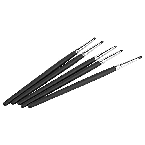 TARSHYRY Tonbildzeugset, Ton -Töpferstift 5pcs Set Silikon Weichköpfe Tontocke Formtstift Silikon Tonhob -Werkzeug Handwerkswerkzeug (Schwarzer Stiftspitze (0#)) von TARSHYRY