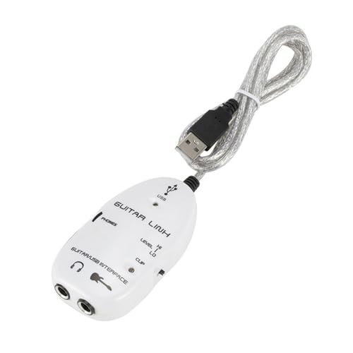 TARSHYRY USB -Audio -Schnittstelle, Gitarre zu USB Schnittstellen Link Kabel Adapter mit Audio Connector Recorder Guitar Interface Gitarrenschnittstelle für PC Computer (WHITE) von TARSHYRY