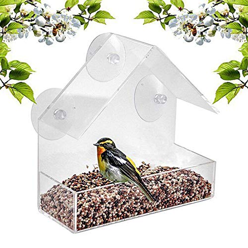 TARSHYRY Vogelheime Fenster Futterfuttermittel Futterkasten Outdoor Vogelfutter Acrylhaus -geformte Fütterungsvorrichtung mit 4 Saugnäpfeln TARSHYRY Vogelheime Fenster Futterfuttermittel Futterkasten Outdoor Vogelfutter Acrylhaus -geformte Fütterungsvorrichtung mit 4 Saugnäpfeln von TARSHYRY