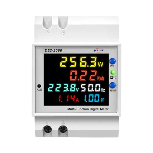 TARSHYRY WiFi Home Intelligent Digital Display Elektrizitätsmesser DIN-Schienen-Wechselspannung und Strommesser Multifunktionsleistung Frequenzmessgerät mit (eingebauter Typ) von TARSHYRY