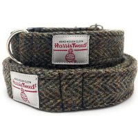Harris Tweed Handgemachte Hundehalsband Und Blei Set Braun Fischgrät von TARTANTWEEDSLTDSTORE