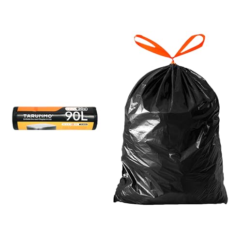 Tarunmo Müllsäcke 90l Extra Stark Mülltüten Schwerlast - 90 Liter Müllbeutel mit Drawstring (20 Stück) von TARUNMO