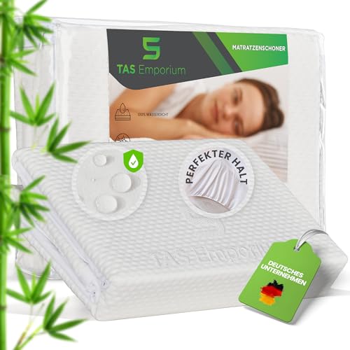 TAS Emporium Matratzenschoner 90x200 [aus Bambus] wasserdichte Matratzenauflage, Bettunterlage [wasserdicht] - Waterproof Mattress Protector, Mattress Cover, Matratzenschutz - Bettschutz Unterlage von TAS Emporium