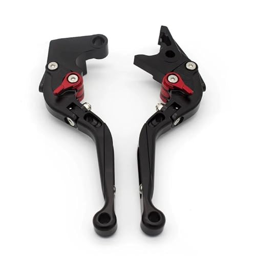 Kupplungshebel Bremsgriff Für GL1800/A Für Goldwing 1800 2001-2016 CNC Klappbarer Ausziehbarer Motorradbremskupplungshebel Griffe HEBEL Griffe Hebel Motorrad Bremshebel Lenker(Black N RED Adjuter) von TASEKI