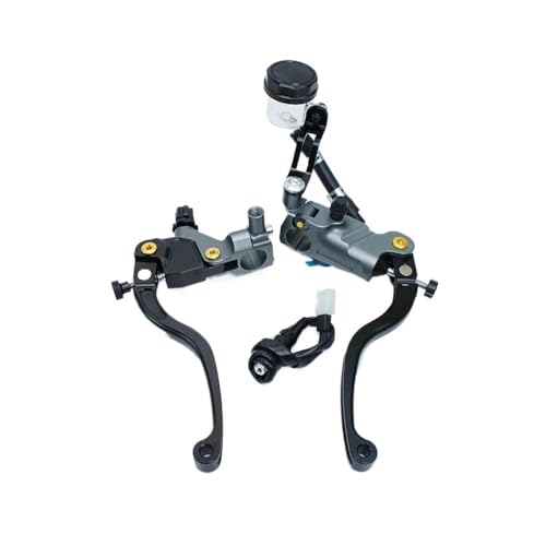 TASEKI Bremshebel Motorrad Hebel 22mm Universal 19mm Kolben Für Racing Street Bike Für Kawasaki 19rcs Barsch Linie Kupplung Bremse Master Zylinder Hebel Kupplungsbremshebel(Grey one Pair) von TASEKI